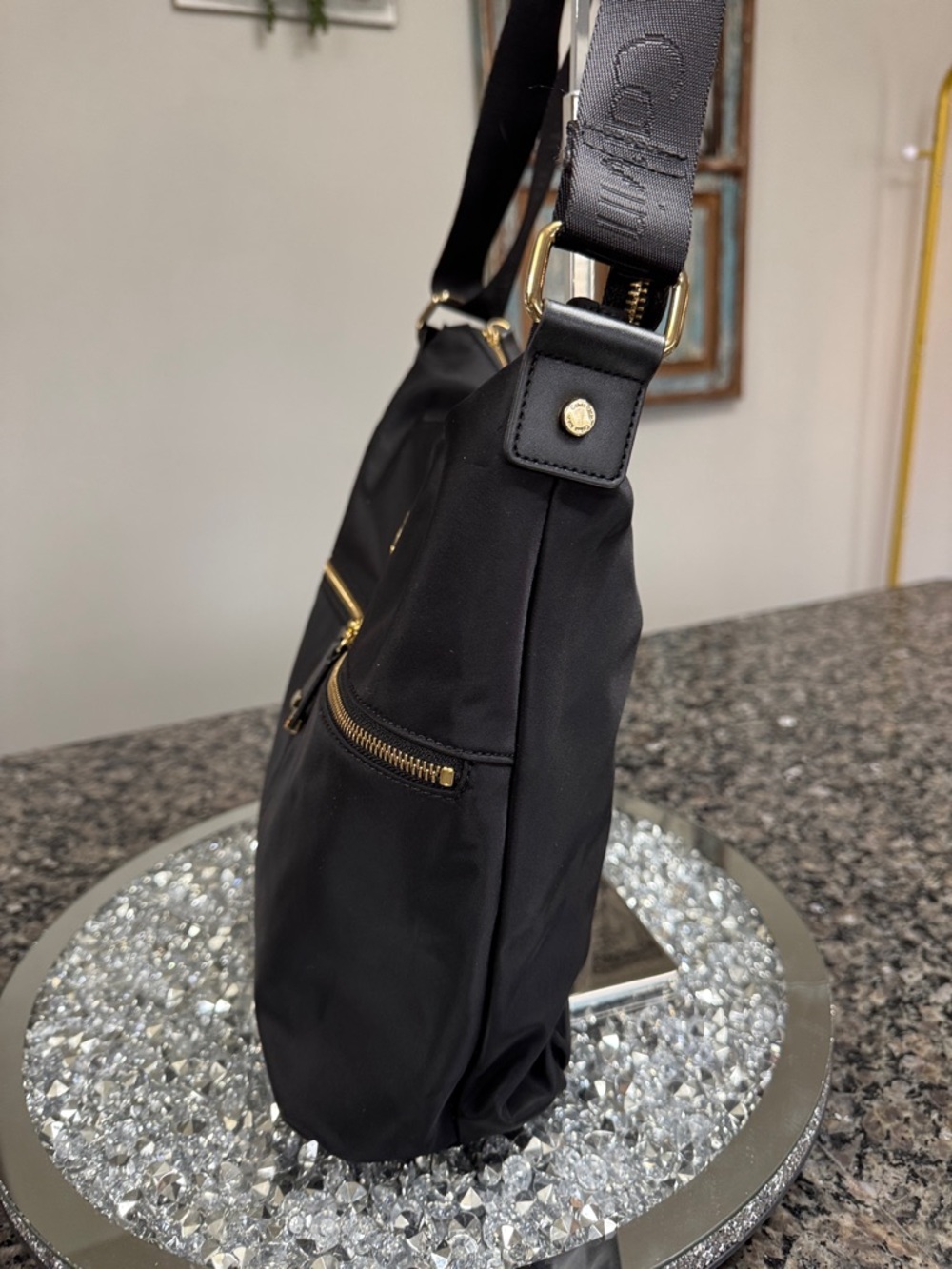 Calvin Klein Black Nylon Shoulder messenger Bag Guitar adjustable long strap EUC - Picture 4 of 14